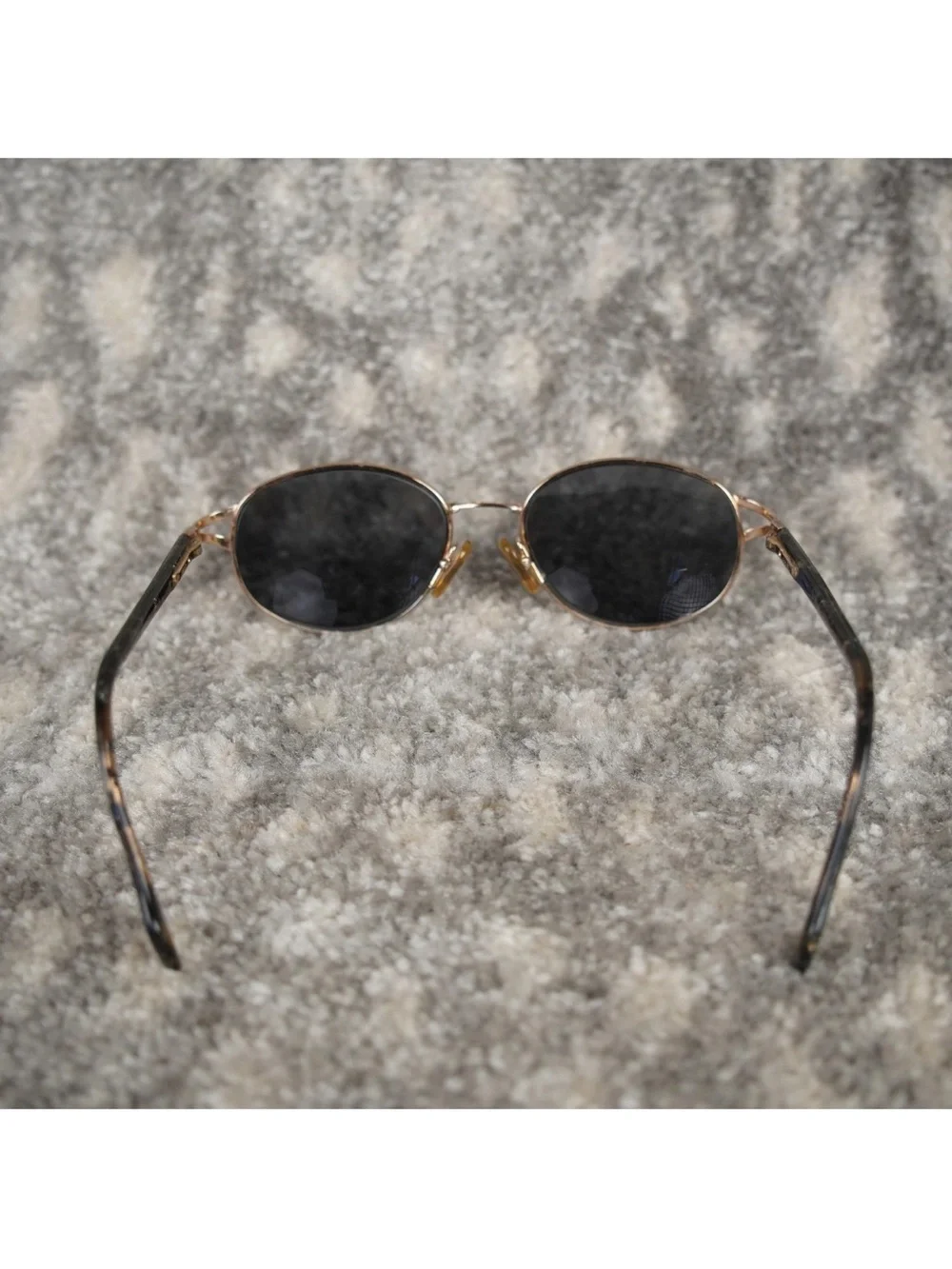 Vintage Gucci Metal Oval Eyeglasses Frames Only Adult 55-18 Gold Flecked Marbled